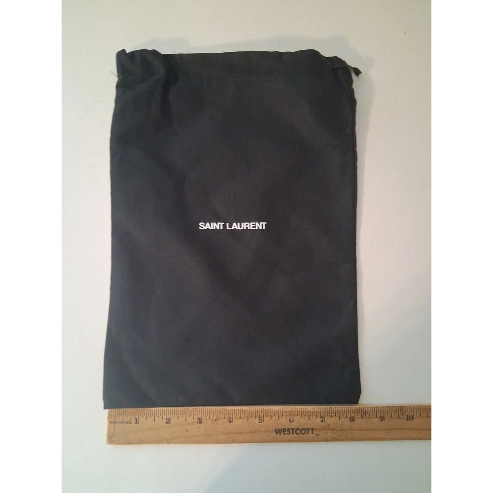 Authentic Saint Laurent Small Black Cloth Dust Bag 12